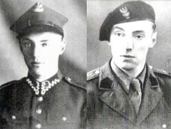 Por. Zygmunt Błażejewicz - Zygmunt, dowódca 1 szwadronu 5 Brygady Wileńskiej AK (fot. z lewej - przedwojenna z
podchorążówki, z prawej fot. z 1946 r.)
