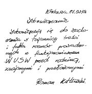 Zobowiązanie Kotlińskiego do współpracy