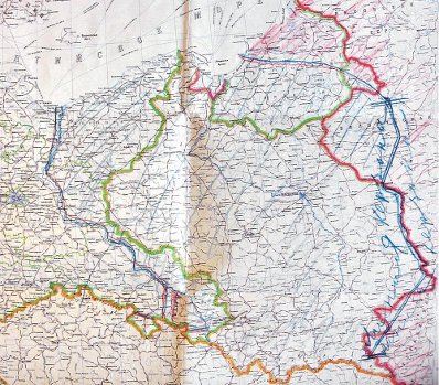 mapa Europy Środkowej 1944