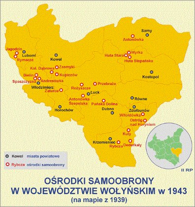 Ośrodki Samoobrony na Wołyniu w 1943r.
